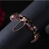 Sprankelende Mona Lisa Kleurrijke Bangle Vintage Sieraden 925 Sterling SilverRose Gold Fill Water Drop CZ Diamond Vrouwen Bruiloft Bracele2855