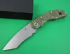 High End Survival Survival Folding Mes D2 60HRC Satin + Stonewash Finish Blade TC4 Titaniumlegering Handvat Messen met Detailhandel