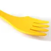 Portable Plastic Spoons Fork Travel Tableware Set Camping Cutlery 3 In 1 Knife Forks Scoop Household Kitchen Tool 6Pcs/Set