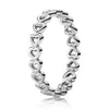 Band Rings New 925 Sterling Silver Ring Classics Openwork pandora ring Linked Love Heart Princess Tiara Royal Crown Ring For Women Gift pandora Jewelry 18k