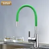 XOXO 360 New Arrival 7-color Silica Gel Nose Any Direction Rotation Kitchen Faucet Cold and Hot Water Mixer 1301R T200423