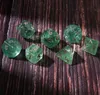 Natural Green Fluorite Loose Gemstones Engrave Dungeons And Dragons Game-Number-Dice Customized Stone Role Play Game Polyhedron Crystal Dice Set Ornament