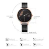 MENS Titta på kvinnor Shengke Ultra Thin Watch Quartz Movement Ladies Watches Rostfritt stål Mesh Stylish Silver Quartz Watch Female Clock