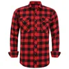 Men's Plaid Flannel Shirt Spring Autumn Male Regular Fit Casual Long-Sleeved Shirts For (USA SIZE S M L XL 2XL) 220215