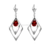 Boucles d'oreilles en forme de losange à la mode, pendantes en cristal rouge et noir, bijoux à la mode pour femmes, cadeau de volonté et de sable