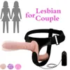 YEMA Draht Fernbedienung Strap auf Doppel Dildo Vibrator Anal Plug Vagina Strapon Sex Spielzeug für Frauen Lesben Erwachsene Spiel Y201118