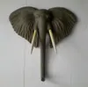 Éléphant simulé tête d'animaux objets décoratifs mural suspendu frf sculpture oeuvre d'art décoration arrière-plan