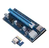 Ver 007 PCIE PCI-E PCI Express 1X إلى 16x Riser Card USB 3.0 كابل بيانات SATA إلى 6pin IDE Molex امدادات الطاقة