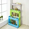 Storage Shelf Plastic Subdries Rack Movable Interspace Storage Racks Refrigerator Space Rack with Roller Kitchen Organizer T200413