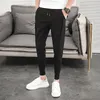 Pantalons d'été coréens hommes Design de mode Slim Fit hommes sarouel longueur cheville solide tout Match Hip Hop Joggers pantalons hommes 220311