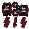 Papa Mama Baby Kinder Elch Druck Plaid Anzug für Familie Halloween Home Pyjamas Set Weihnachten Mutter Tochter Passende Kleidung Outfits LJ201111