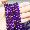 1Strand Lot 4 6 8 10 12 mm Purple Quartz Crystal Stone Round P￤rlor L￶st distansp￤rla f￶r smycken som g￶r DIY -halsband H Jllrty