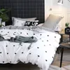 Bonenjoy Black and White Bedリネンセットキングサイズハートプリント寝具セットRopa de Cama y Edredonesクイーンベッドカバー寝具201113