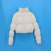 Atxyxta Puffer Ceket Kırpılmış Parka Kabarcık Kabarcık Kış Kadın Moda Giyim Siyah Kırmızı Mor Pembe Yeşil Mavi Gümüş XXL 201214