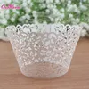 Other Festive & Party Supplies Wholesale-120Pcs White Cloud Hollow Out Cake Paper Wrap Cupcake Wrapper Wedding Decor Birthday XMAS Decoratio