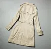 New Classic Women Fashion London England British Middle Long Trench Coat Invierno de alta calidad con doble botonadura Slim Trenches Khaki Tamaño S-XXL