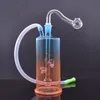 Cachimbo de água Rainbow Oil Rig de 6 polegadas Mini Dab Glass Queimador de óleo Bong Showerhead Perc Tubo de água pequeno reciclador com adaptador de unha de óleo de 10 mm e mangueira