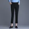 Mulheres calças de trabalho negro coreano Ol Office Lady Lady perna reta Formal Tornngth calça de negócios