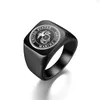 Customized Logo Stainless Steel Gold Bule Black American Soldiers Officers United States Marine Corps USMC Military Rings Jewelry For Men