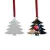 50٪ خصم التسامي فارغة عيد الميلاد حلية مزدوجة الوجهين شجرة قلادة متعددة الشكل الألومنيوم لوحة المعادن شنقا