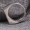 Punk Men Ring Square Big Width Signet Rings Fashion Male Black Finger Ring Stainless Steel Jewelry