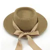 Ladies ręcznie robione naturalny słomkowy kapelusz letni czapka plażowa dla kobiet mężczyzn panama czapka moda wklęsła płaska płaska ochronia