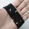 10Strands Black Stone White Freshwater Pearl Necklace Micro Inlay Zircon Blue Flowers Accessorie 80-90cm Fashion Jewelry