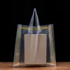 50pcs 두꺼운 큰 비닐 봉지 쇼핑 가방 보석류 의류 음식 빵 케이크 포장 가방 플라스틱 선물 가방 핸들 201015