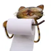 Toiletpapierhouder katvormige papieren handdoekhouder Vintage gietijzeren toiletrolhouder WC Papierstandaard voor badkameraccessoires T200107