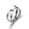 Anéis de aço inoxidável da banda do spinner anel duplo para homens largura das mulheres 3mm tamanho 6 a 12 anel de ansiedade rotativa,