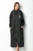 New Fashion Big Size Men And Women Thin Black Rain Coat Poncho Ladies Waterproof Long Slim Raincoat Adults Rainwear 201202