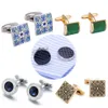 Mankiety linki mankiety austriackie luksusowe spinki do mankietów dla mężczyzny luksusowe biżuterię z biżuterii niebieskie szkliwa kryształowe spinki do mankietów