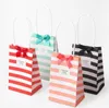 Paper Bag with Handle Bow Ribbon Stripe Handbag Wedding Party Favors Bag Jewelry Bags Multifunction Pape Packaging Wrapping Supplies ZYY111