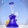 Hookahs Blue Turtle beker Recycler Glass Bong Recycler Dab Rig 7 inches Roken Hookah 14 mm gewricht Banger Bongs