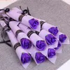 Single Stem Artificial Rose Romantic Valentine Day Wedding Birthday Party Soap Rose Flower Red Pink Blue Free DHL SHip HH21-10