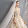 Nuovo lussuoso super fata svuoto cielo nuziale abito da sposa A-line AHoulder Princess Dream Weddings Abiti da sposa lunga coda lunga