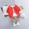 HYLKIDHUOSE TODDLER TODDLER TODDL Vêtements Costumes Baby Boys Filles Vêtements Ensembles Manteaux T-shirt Pantalons Enfants Enfants Kids Casual Coffee 201127