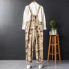 Mäns Jeans Men's Desert Camouflage Print Fickor Cargo Bib Overaller Lösa Straight Jumpsuits Casual Pants1