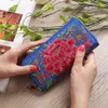 Nouveau dames Style ethnique brodé Rose fleur portefeuille grande capacité porte-carte portefeuilles pour femmes à la mode