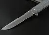 8.3 Inch Ball Bearing Fast Open Flipper Folding Knife D2 Stone Wash Drop Point Blade TC4 Titanium Alloy Handle EDC Pocket Knives