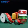 YAMA 9 16 25 mm breites Grosgrain-Weihnachtsband mit Draht 100 Yards/Rolle 3/8 5/8 1 Zoll Bänder für die Dekoration von Bastelbäumen Y201020