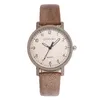 Retro design women's watch leather strap quartz luxury brand modern saat dropshipping colour six