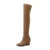 Women Over The Knee High Boots Wedges Heels Winter Shoes Pointed Toe Sexy Elastic Fabric Women Boots Size 34-43