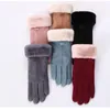 Ny design kvinna handgjorda vinterkörning Vattentäta vindtäta handskar håller varm pekskärm faux mocka handske