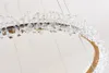 Modern led crystal chandelier for living room three ring gold lighting home decor cristal lamps combined circle light fixture
