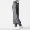 Men's Pants 2021 Men Linen Harem Mens Casual Elastic Waist Black Fleece Male Hip Hop Joggers Trousers 5XL1