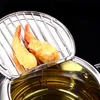 Lmmetjma japonês frigideira com termômetro e uma tampa 304 cozinha de aço inoxidável tempura fryer pan 20 24 cm kc0405 201223