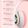 High Qulity RGB Cat Ear Hörlurar Bluetooth 5.0 BASS BROUS CANCERING Kids Girl Headset Support TF Card med Mic Gift Brace