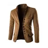 Ankomst Autumn Winter Mens Casual Suit Woolen Men Jackets Slim Fit Stand Collar Coat Mens Suits M2XL 201104