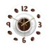 Café main dessin illustration cuisine horloge murale moderne impression horloge minimaliste acrylique montre murale idée cadeau pour les amateurs de café 201118